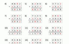 4 Digit Addition Challenge 1 Answers Subtraction Worksheets