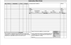 Auto Repair Work Order Template Excel Free Addictionary