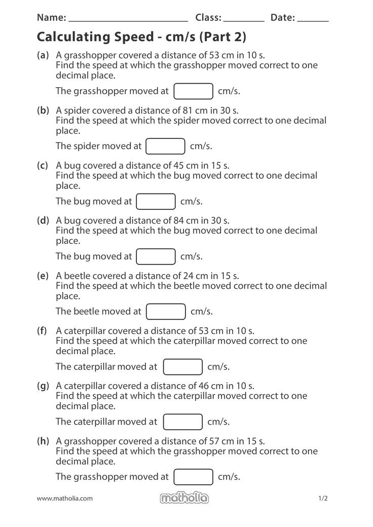 Calculating Speed Cm s Part 2 Word Problem Worksheets Grade 6 