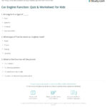 Car Engine Function Quiz Worksheet For Kids Study