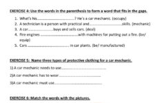 Car Mechanic Test Worksheet