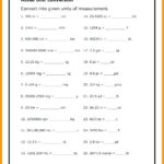 English Metric Conversion Worksheets Answers Measurement Worksheets