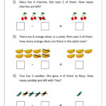 Math Worksheet Story Problems Word Problems Subtraction 1st
