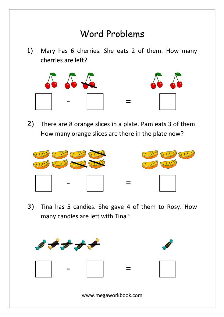 Math Worksheet Story Problems Word Problems Subtraction 1st 