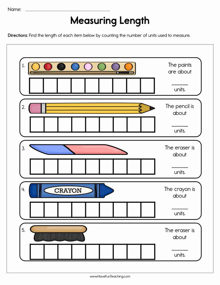 Measurement Worksheet Preschool Measurement Worksheets Measuring 