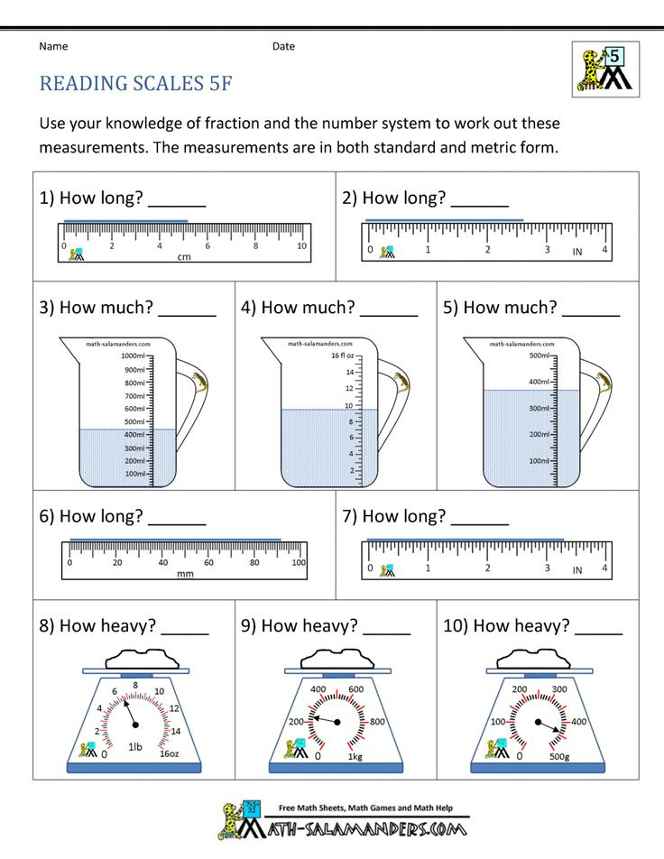 Reading Scales 5F Answers In 2020 Measurement Worksheets Kids Math 