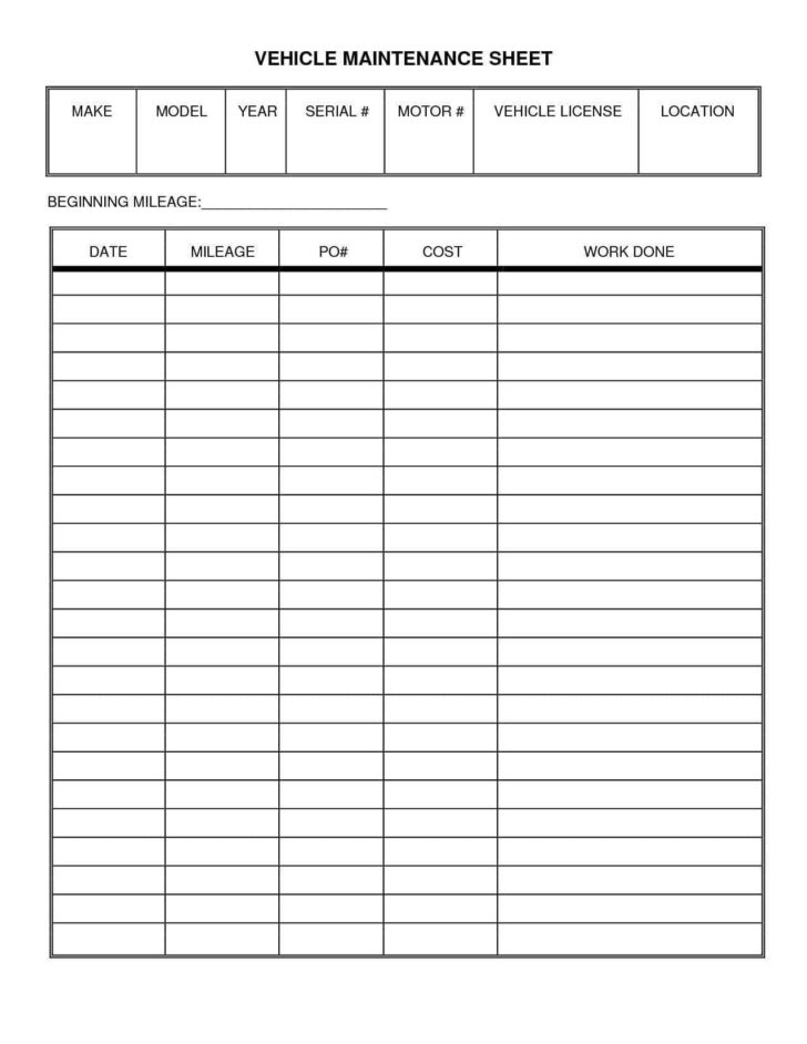 Free Automotive Service Forms Worksheet