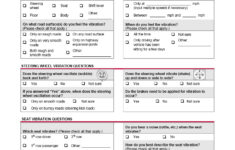 Vehicle Vibration Customer Diagnostic Worksheet