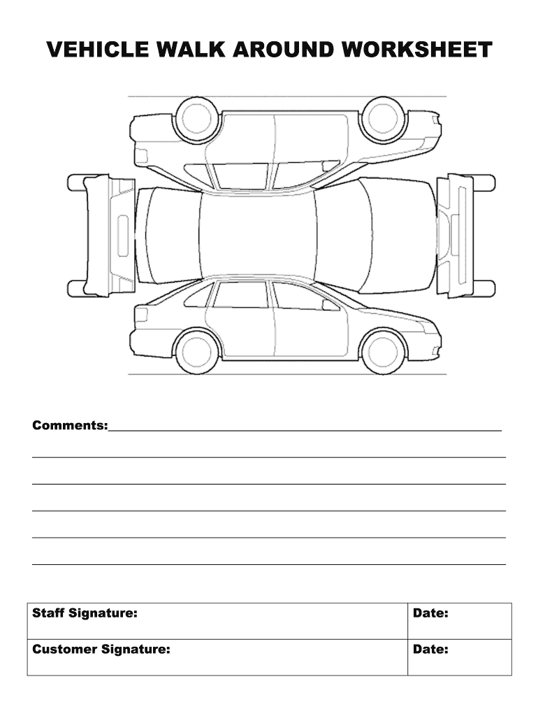 Vehicle Walk Around Inspection Sheet Fill Online Printable Fillable 