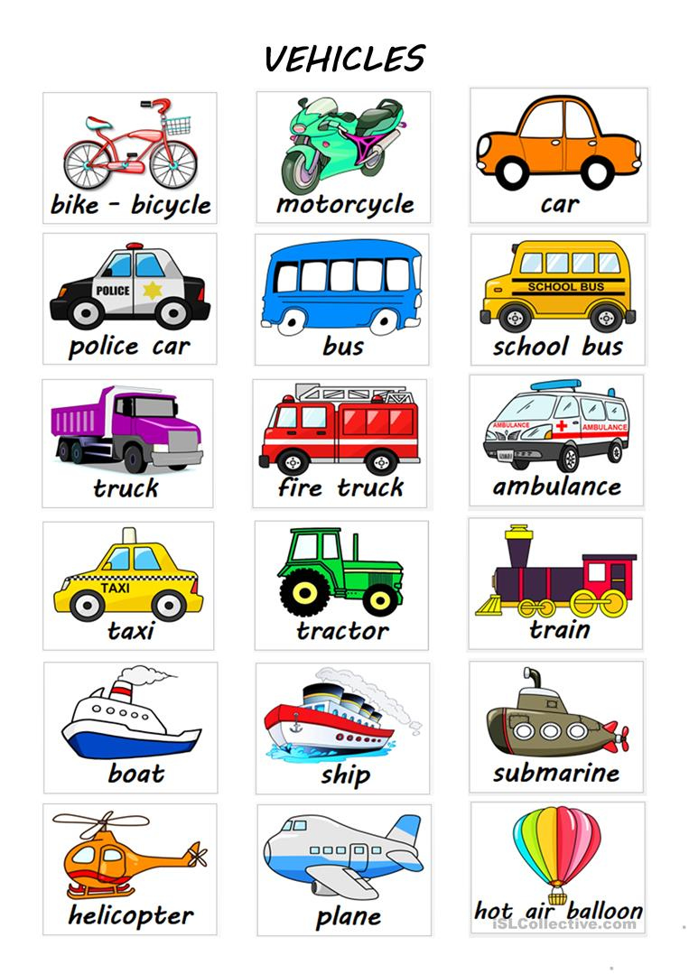 Vehicles English ESL Worksheets For Distance Learning And Physical 